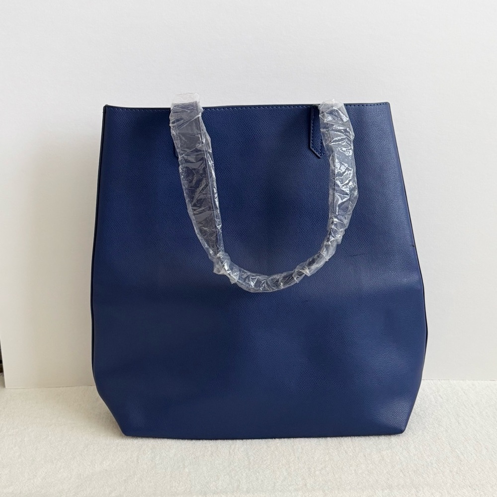 Blue Tote Bag NWT Minimalist Work Office Shoulder Bag - Picture 2 of 5